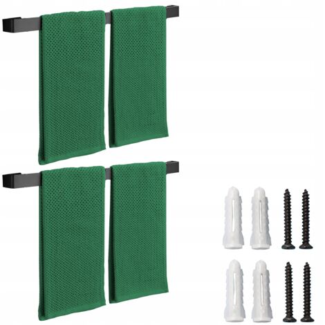 2 APPENDINI DA BAGNO a parete per asciugamani LOFT, neri, 60 cm