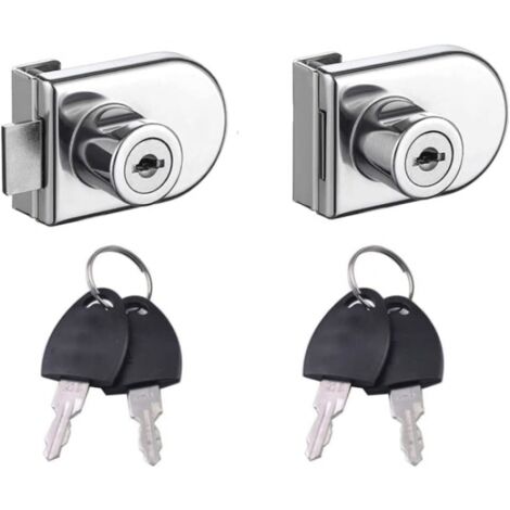 2 armoires verrouillables, serrure de porte en acier inoxydable, serrure de vitrine, verre-AquaForge