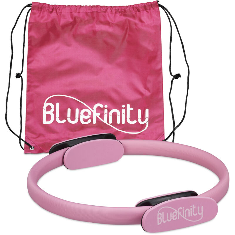 

2 Aros Pilates con Ejercicios, Agarraderas, Acolchado, Anillo Resistencia, Yoga, Fibra de Vidrio, Ø 37cm, Fucsia