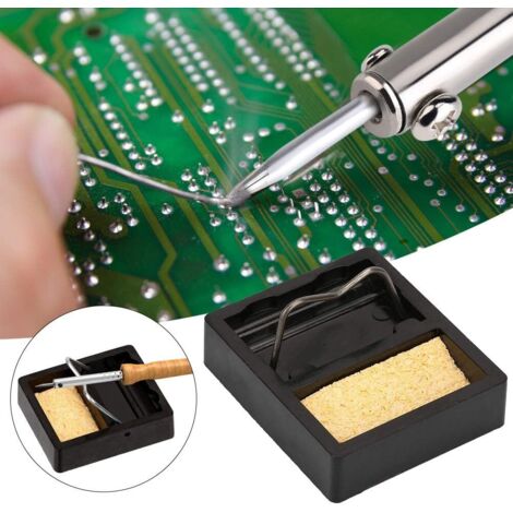 2 articoli Saldatore, Mini supporto per saldatore elettrico con spugna, base per saldatore resistente alle alte temperature fino a 600°C