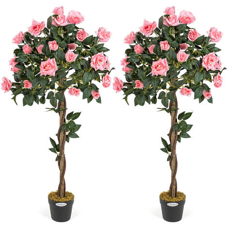 2 Artificial Rose Trees