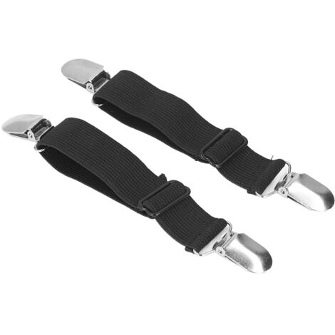 2 attaches élastiques pour lit, accessoires literie résistants, installation facile, noir, maintien matelas confortable