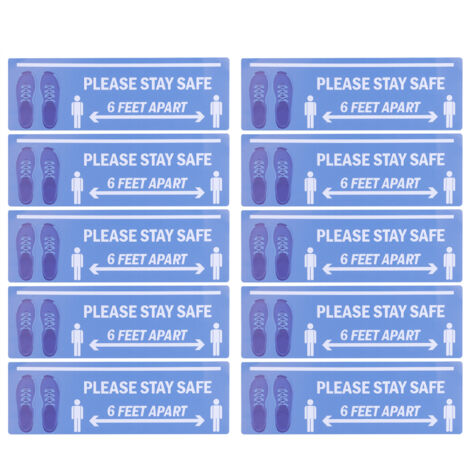 2 Autocollants de Distance de Sécurité pour Sol - Marqueurs Avertisseurs pour Magasins, Hôpitaux, Écoles B003