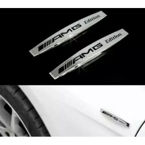 2 autocollants emblèmes latéraux métalliques AMG pour tous les modèles SLR et AMG W176, W204 et W205