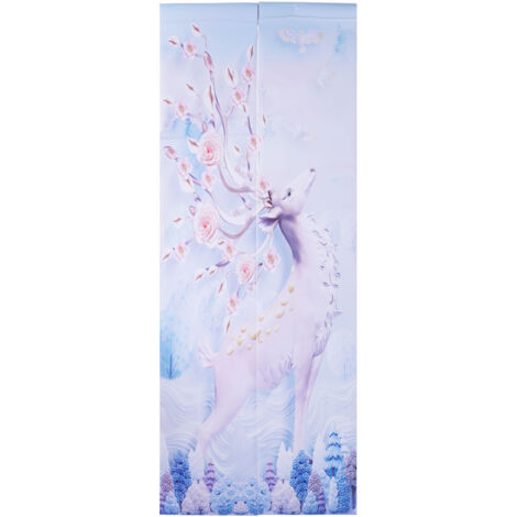2 autocollants porte motif cerf sika blanc 38.5x200cm texture mate imperméable papier peint 3D adhésif