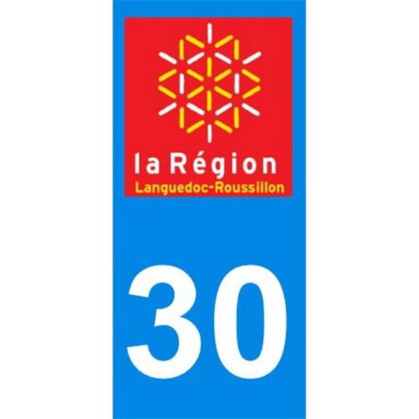 2 autocollants Region Departement 30 Languedoc Roussillon