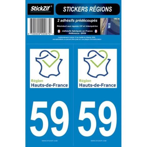 2 autocollants Region Departement 59