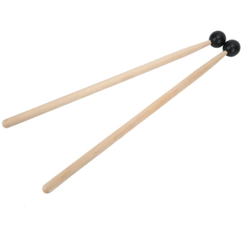 2 Baguettes de Batterie en Bois Naturel avec Poignée Ergonomique Anti-Dérapante - Pour Batteurs Débutants et Confirmés