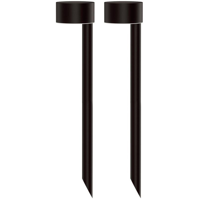 2 balises solaires à piquer forty Noir Acier H30cm