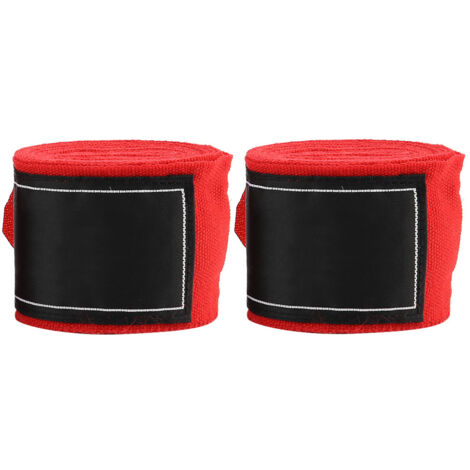2 Bandes Élastiques 2,5m pour Boxe, Muay Thai, MMA et Taekwondo - Enroulements Mains (Rouge)