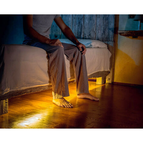 2 bandes led pour lits 1,20M avec détecteur mouvement blanc 6W 1,2m Blanc