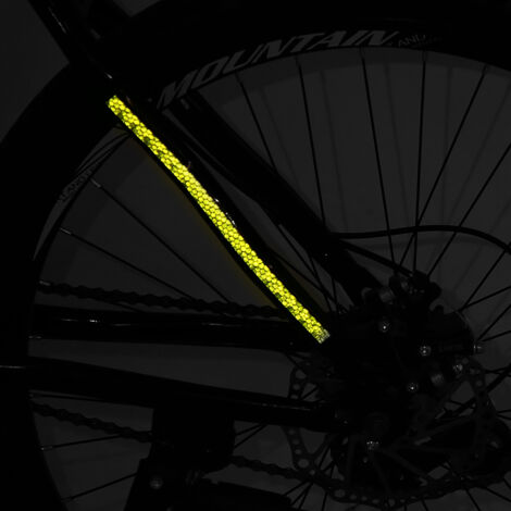 2 Bandes Réfléchissantes pour Roues de Vélo, Autocollants de Sécurité Fluorescents (Jaune)