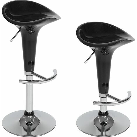 2 Barhocker Peter aus Kunststoff - Barstühle, Tresenhocker, Barmöbel - schwarz