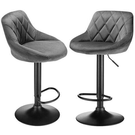2 Barhocker Set Flanell Hocker Barstuhl Kunstleder Design Barstühle Bar Hocker Stühle GRAU