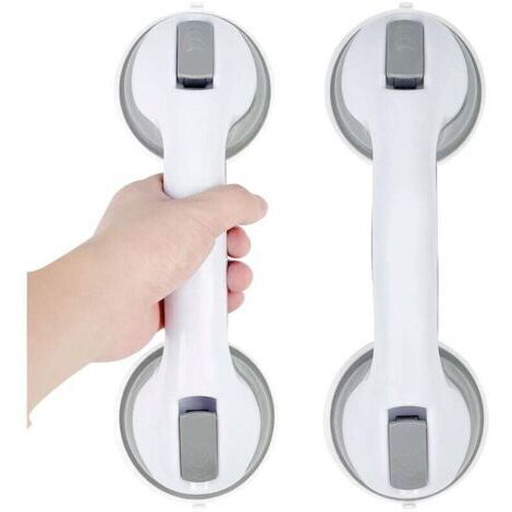 2 barres d'appui à ventouse de douche, poignées de sécurité pour baie vitrée de salle de bain, amovibles sans perçage