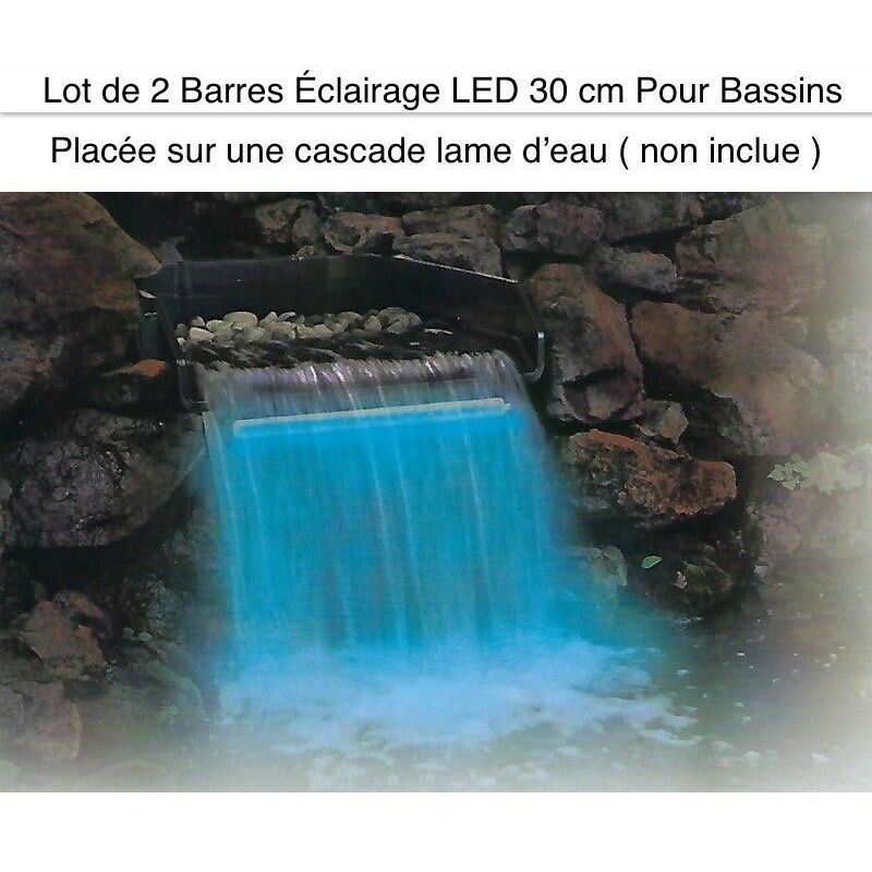 2 Barres Éclairage led 30 cm Pour Bassins Et Cascades De Jardin. Éclairage Étanche