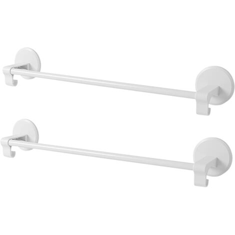 2 barres porte-serviettes en plastique non perforé, étagère, porte-serviettes de salle de bain, kit-AquaForge