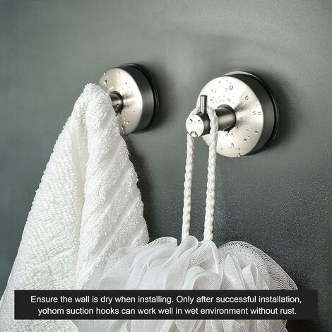 LUXEAR Suction Cup Hooks, 2 Pack Shower Razor Holder Removable & Reusable  Suction Hooks for Shower Wall Waterproof Powerful Suction Hanger for Towel