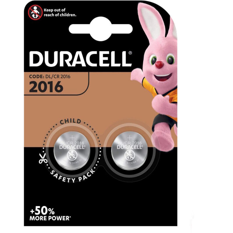 2 Batteria Bottone 2016 Dl2016 Duracell Cr2016 3v Litio Dl2016 Cr20...