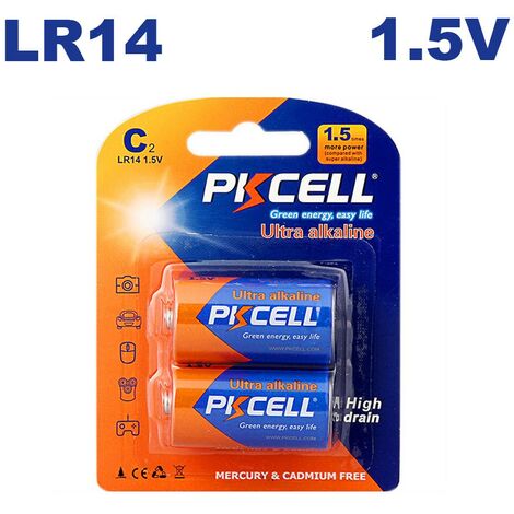 2 Batterien LR14 Ultra Alcaline PKCell 1.5V
