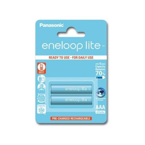 2 batteries de téléphone PANASONIC Eneloop Lite AAA NI-MH 1,2V 600mAh