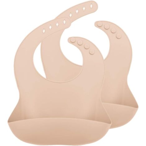 2 bavoirs imperméables pour bébé en silicone super doux sans BPA (rose blush)
