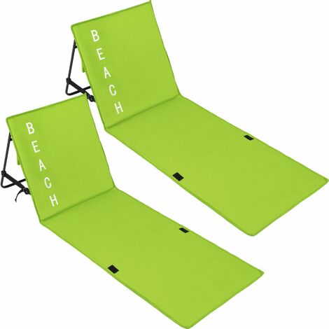 main image of "2 beach mats with backrest - folding beach chair, folding beach mat, sunbathing mat"