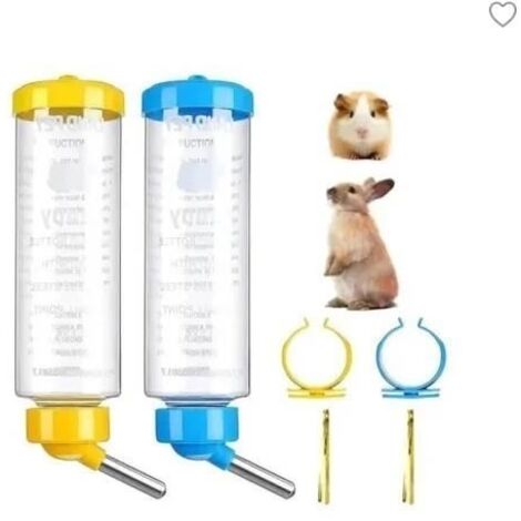 2 Biberon Lapin Biberon Cochon d'Inde Biberon Lapin Nain pour Cage Biberon Rongeur Abreuvoir Lapin Distributeur Eau Lapin 250ML