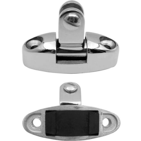 2 bisagras giratorias para toldo bimini de barco, montaje lateral en cubierta, de acero inoxidable 316 con amortiguador de goma (tornillos no incluidos).