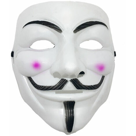 2 Blanc Adultes Guy Fawkes Masque Hacker Anonyme Halloween Déguisement Adultes Enfants Jouer Anon Masque Déguisement Adultes Enfants Masque Costume Party Props Hacker Masque Accessoire