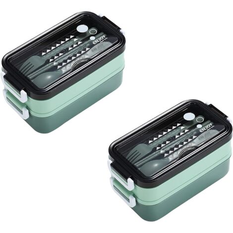 2 Boîtes à bento double couche (vert)-Fei Yu