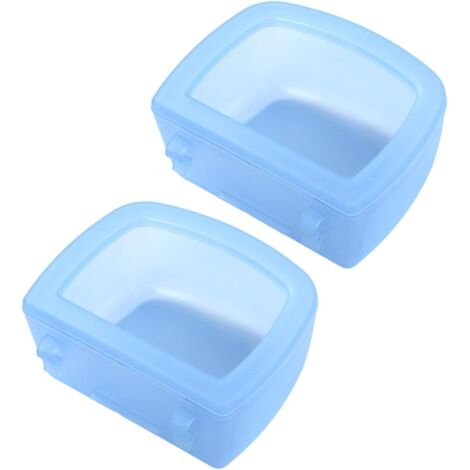 2 bols suspendus,pp,bord concave,sans déversement,cage de transport