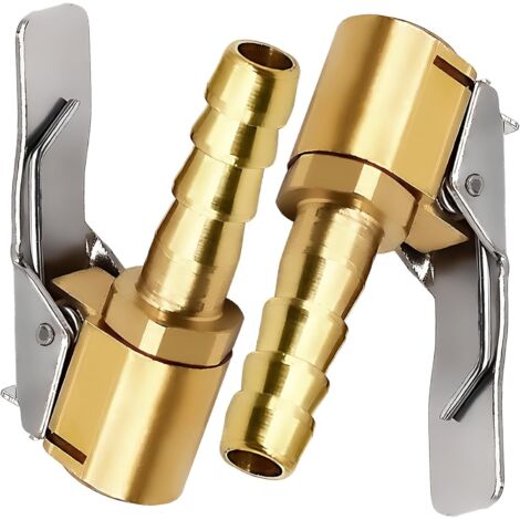2 boquillas de inflado para neumáticos de coche, con clip, adaptador de conector de abrazadera para válvula de inflado, para válvulas de neumáticos, latón, 8 mm