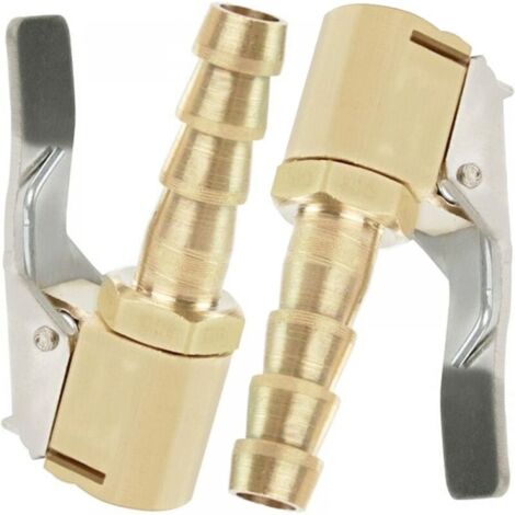 2 boquillas para inflar neumáticos de coche, boquilla para inflar con clip, adaptador de conector con clip para válvula de inflado para válvula de neumático, latón, 8 mm
