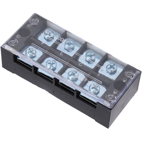 2 bornes à vis double rangée 45A 600V en laiton pour tableau électrique 4 pôles, type fixe (4504)