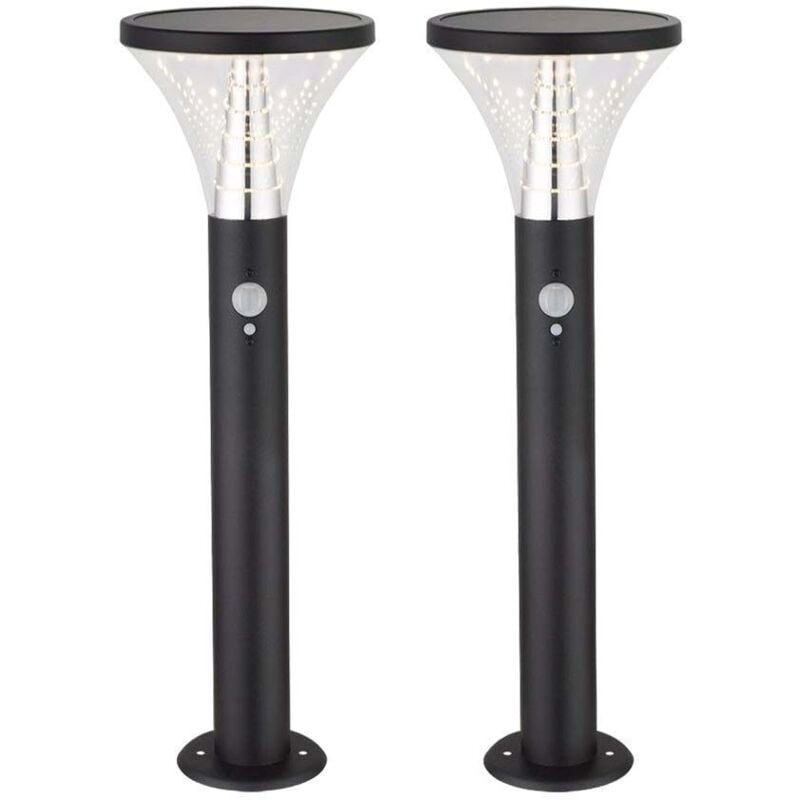 2 Bornes solaires benidorm Forte luminosité avec détecteur de présence - H50cm