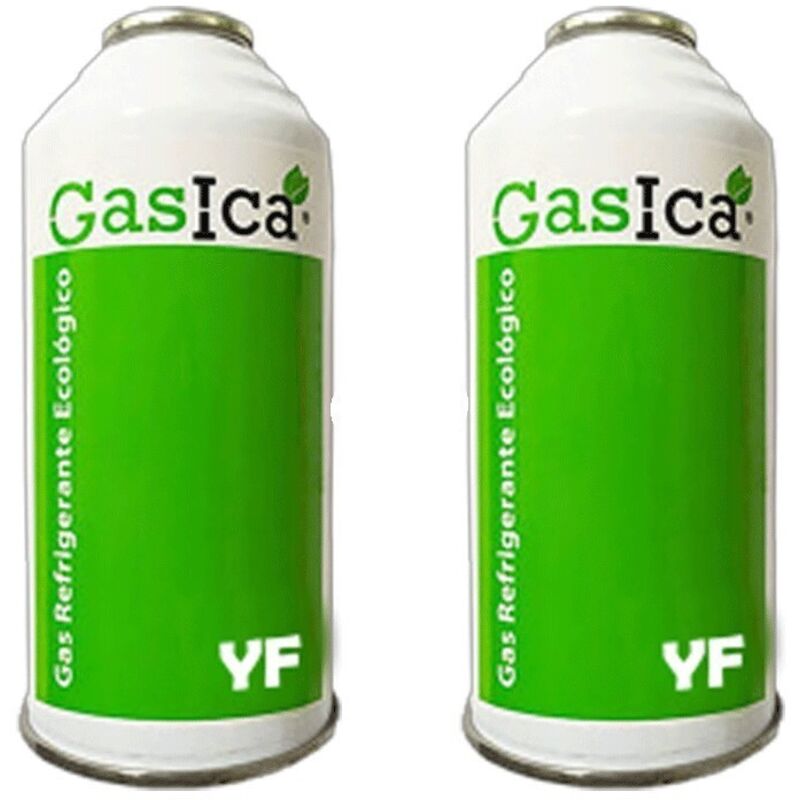 

Reporshop - 2 Botellas Gas Ecologico Gasica YF 171gr Sustituto R1234YF Freeze Organico
