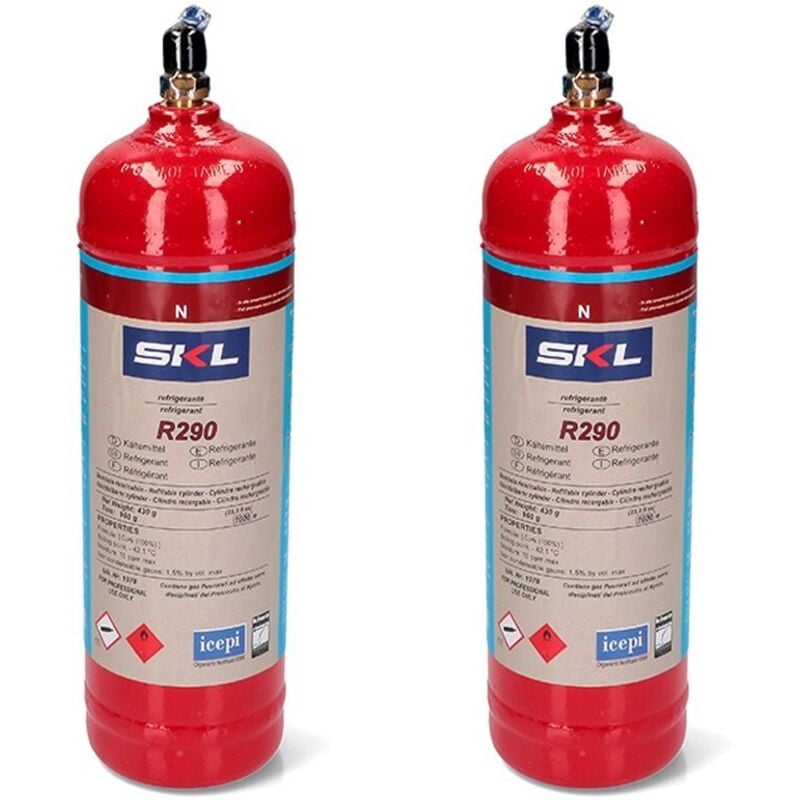 

Reporshop - 2 Botellas Gas Refrigerante R290 370Gr Propano