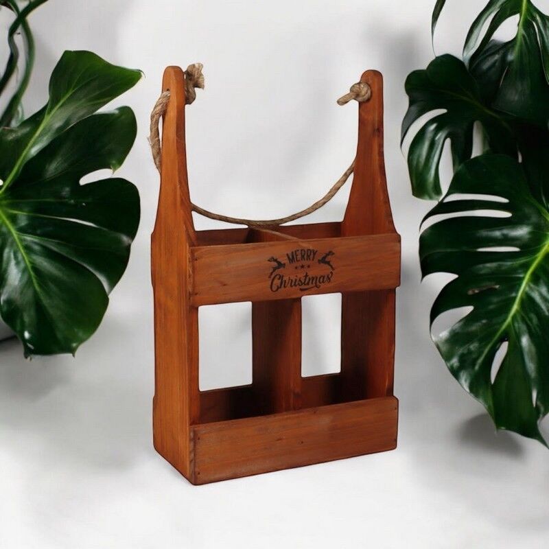 Minster 2 Bottle Wine Holder - Wood - L10 x W21 x H39 cm in Brown | Size: 1 Pack