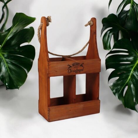 2 Bottle Wine Holder - Wood - L10 x W21 x H39 cm