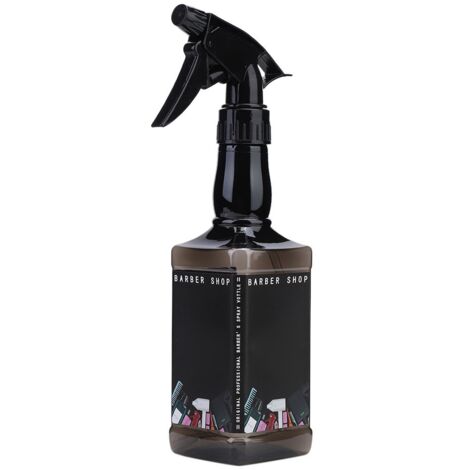 2 bouteilles de pulvérisation pour coiffure, vaporisateur à eau pour salon (Noir transparent)