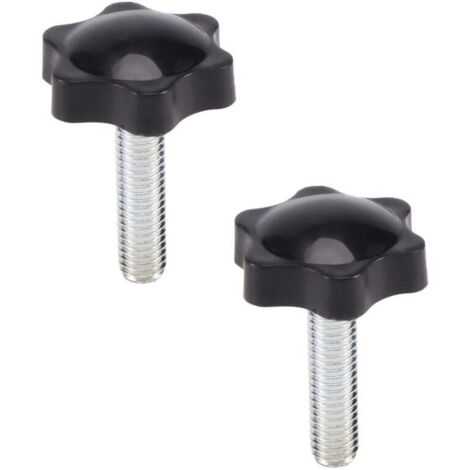 2 Bouton De Serrage À Tête Étoilée Noire M8 X 30 Mm Avec Filetage Mâle 32