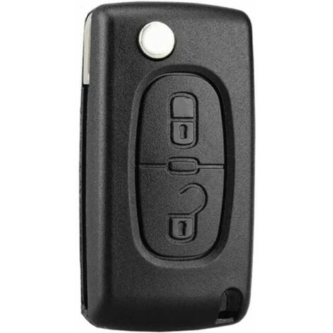 2 Boutons Coque Clé Compatible CE0523 clé à Rabat Pliable pour Peugeot 207 307 308 407 408 3008 5008 Citroen C2 C3 C4 C5 C6 C8 (2 Boutons, CE0523)