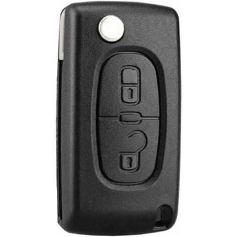 EURITECSA 2 Boutons Coque Clé Compatible CE0523 clé à Rabat Pliable pour Peugeot 207 307 308 407 408 3008 5008 Citroen C2 C3 C4 C5 C6 C8 (2 Boutons, CE0523)-DPZO