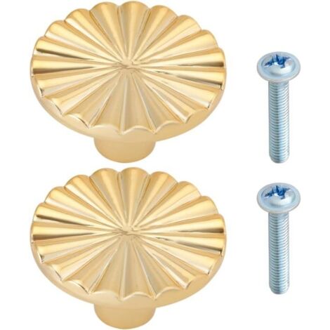 2 Boutons de Placard Ronds en Alliage pour Porte de Cuisine Meuble de Commode Trou Unique Doré Visiter la boutique OTOTEC