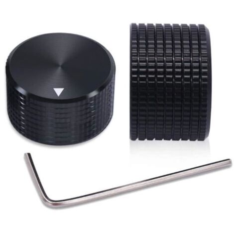 2 boutons de potentiomètre de contrôle électronique rotatif en aluminium noir pour arbre de 6 mm de diamètre