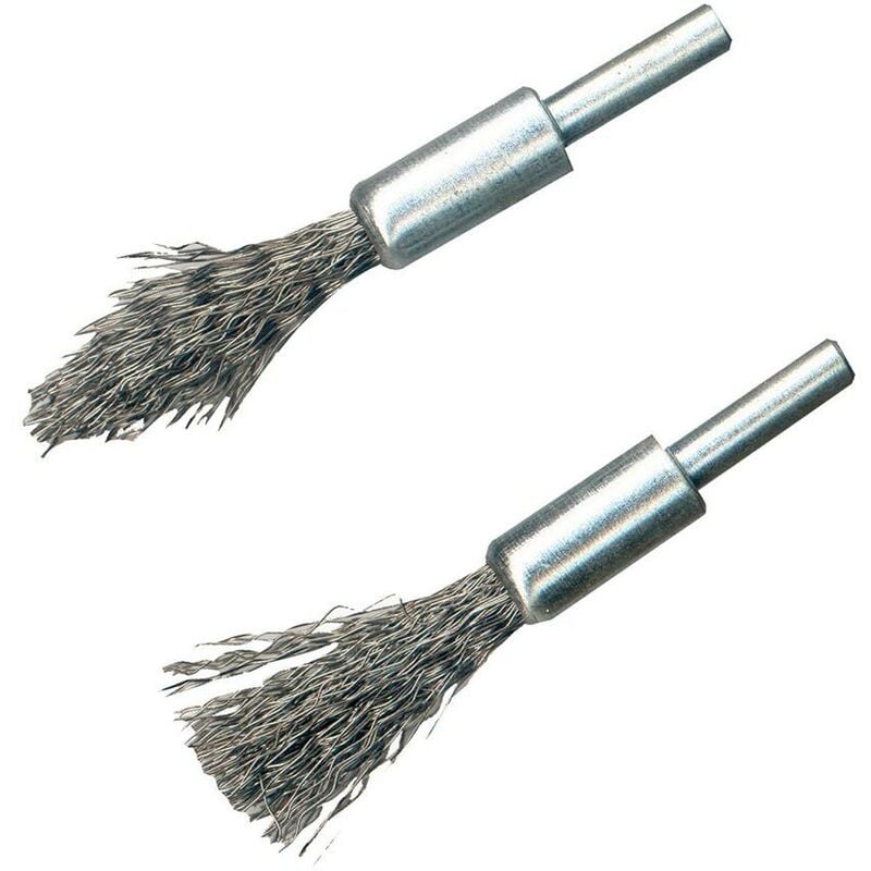 Brochas de alambre de acero, 2 pzas Vástago: 6 mm