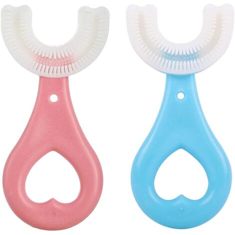 2 brosses à dents pour enfants en forme de U (2-6 ans)