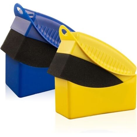 2 brosses à éponge pour pneus,bloc éponge de nettoyage de voiture, brosse éponge incurvée,brosse de nettoyage de pneu avec couvercle
