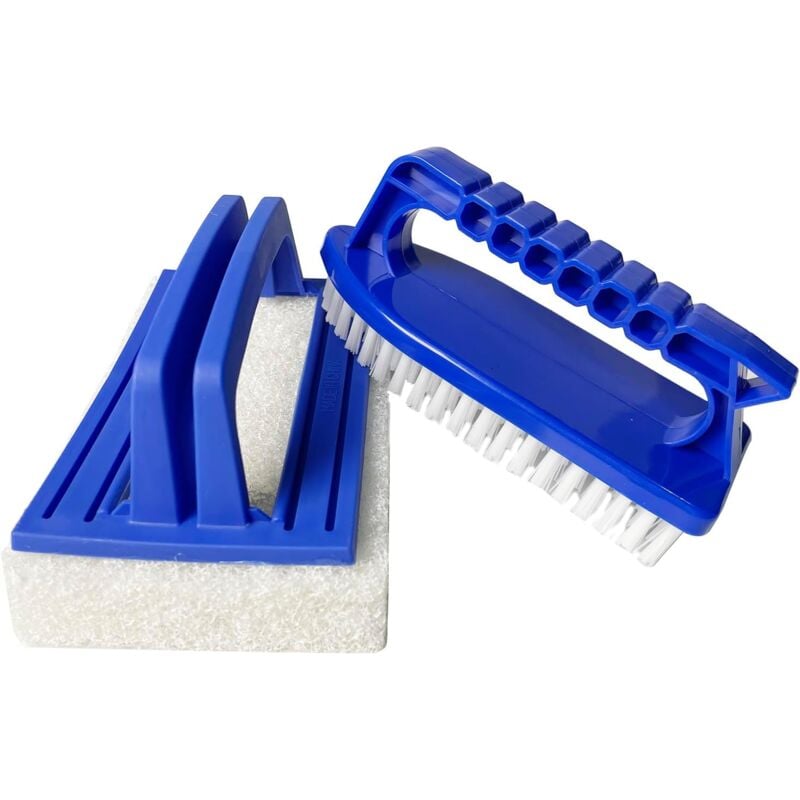 2 brosses de piscine en plastique avec poignées, outil de nettoyage de piscine portatif pour nettoyer la baignoire spa de piscine - blue
